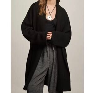BY ANTHROPOLOGIE | Black Sweater Knit Oversized Draped Cardigan | OS OSFM